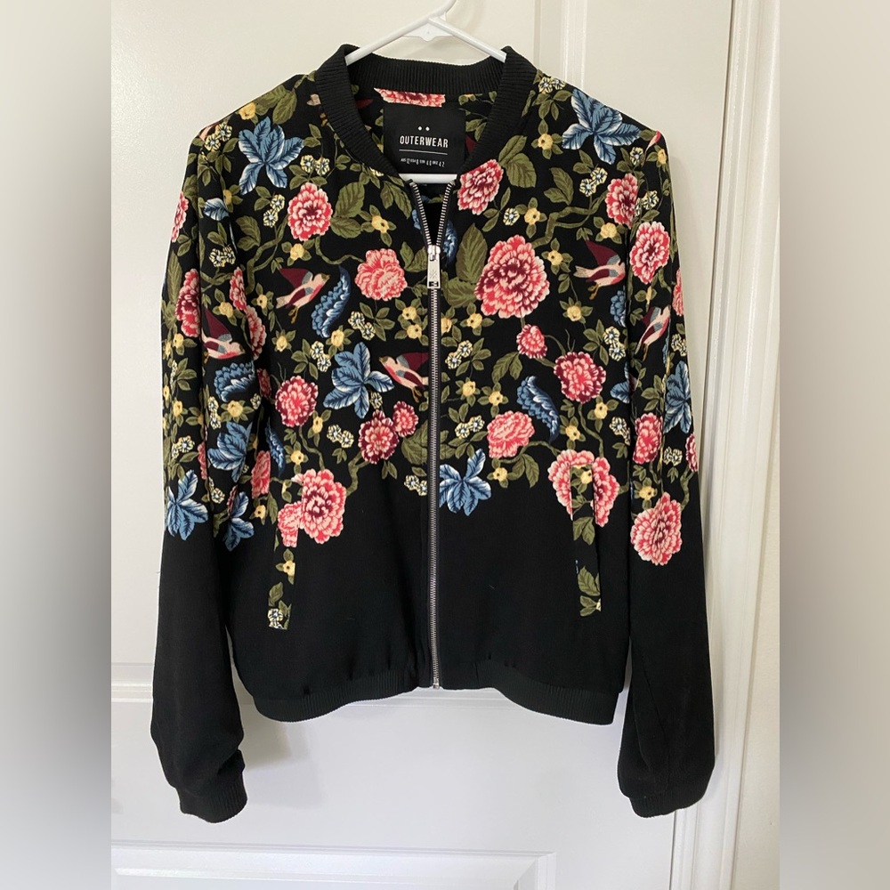 Women's Cotton On Floral Bomber Jacket - Size 8